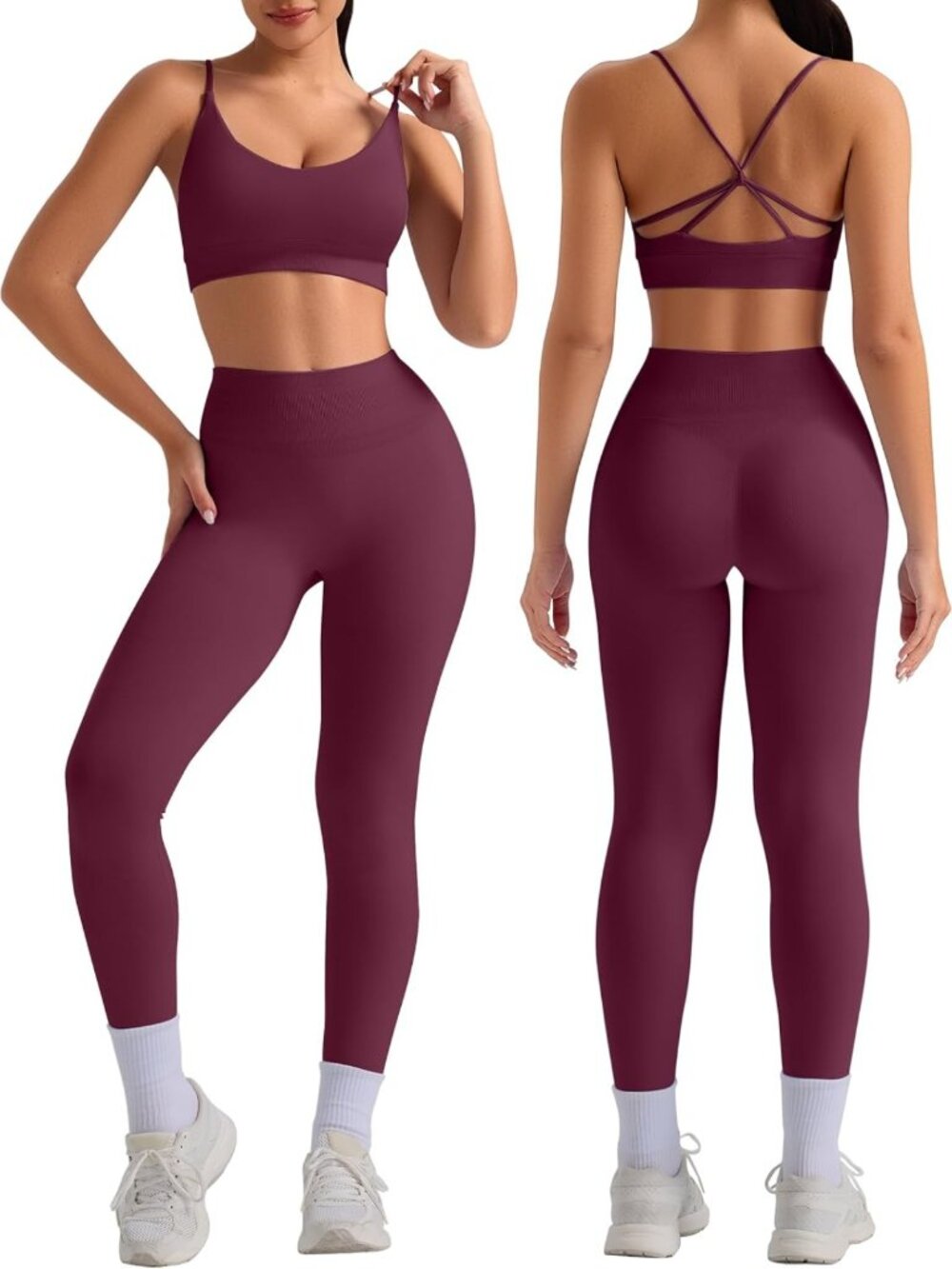 Seamless 2-Piece Women's Workout Set | High Waist Leggings & Sports Bra